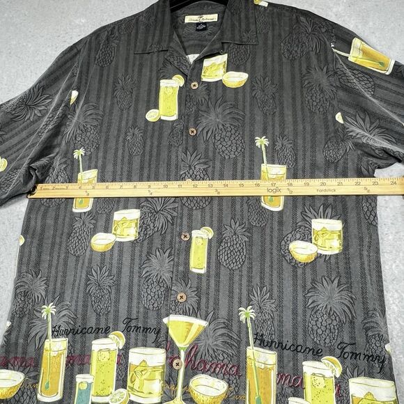 Tommy Bahama Shirt Mens Size Medium Gray Silk Button Up Hawaiian Relaxed Colada - Picture 7 of 11
